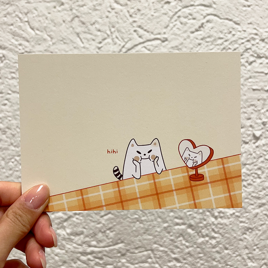 Frankie with a mirror Art Print