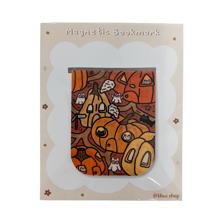 Frankie Pumpkin Town Magnetic Bookmark