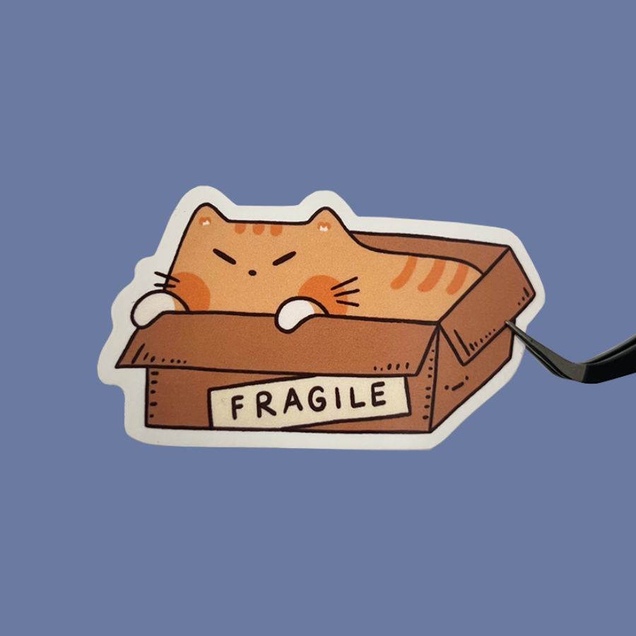 Fragile Cat Sticker