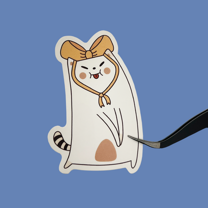 Frankie with a bow Sticker