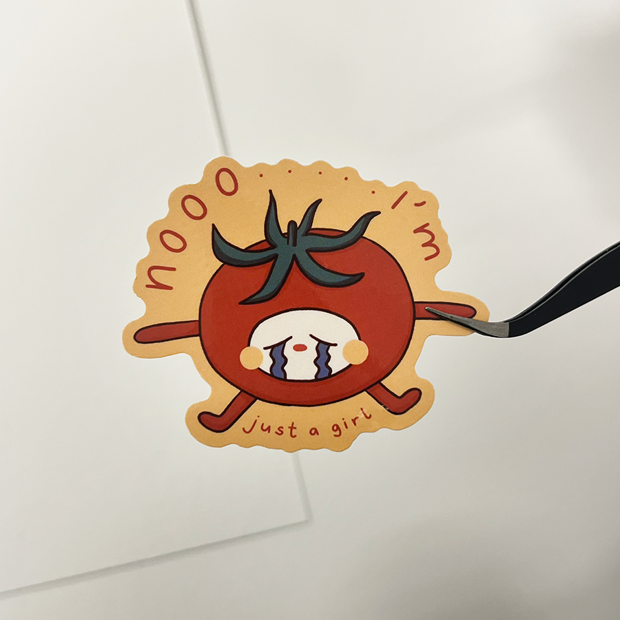 "Nooo.. I'm just a girl" Tom Sticker