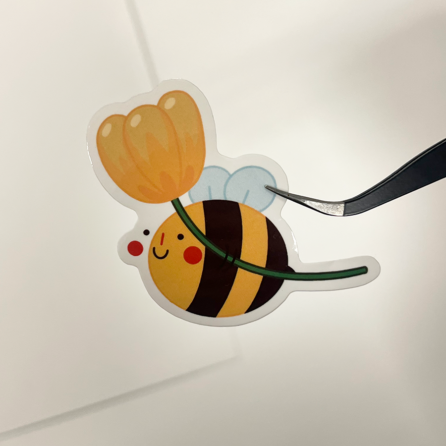 Bee with a tulip Sticker