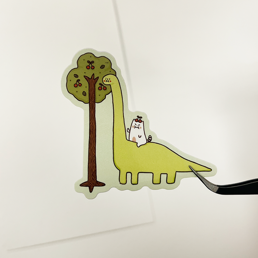 Frankie with dinosaur buddy Sticker