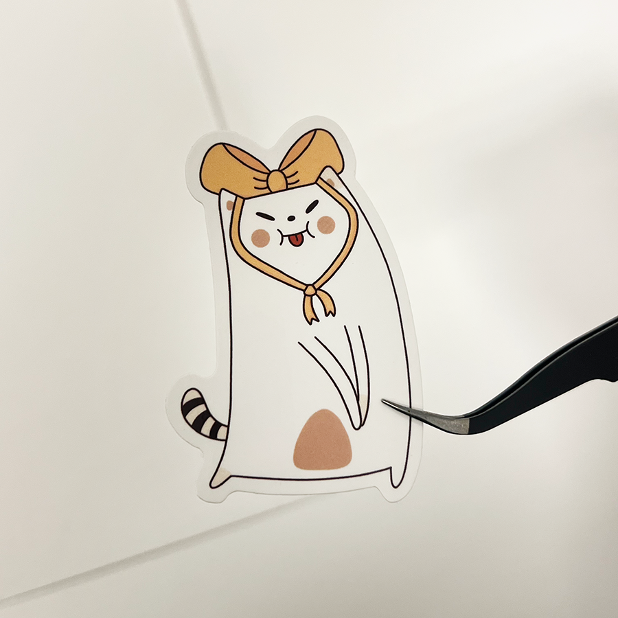 Frankie with a bow Sticker