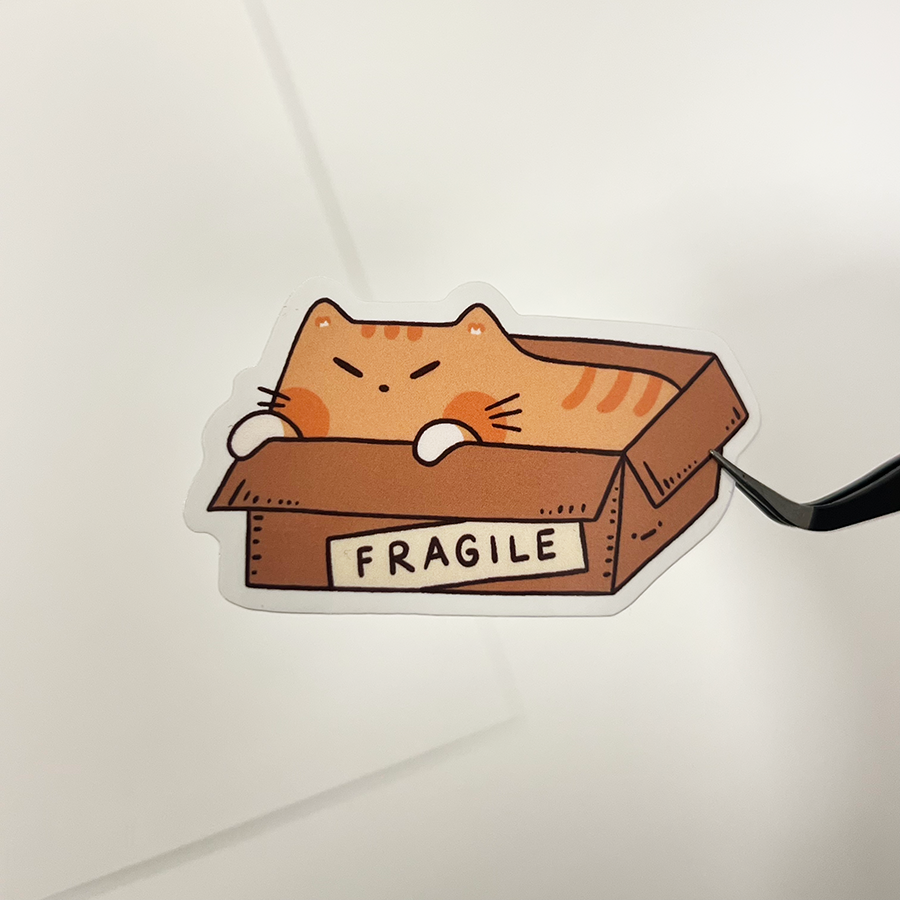 Fragile Cat Sticker
