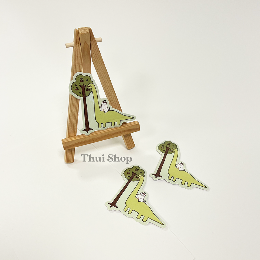 Frankie with dinosaur buddy Sticker