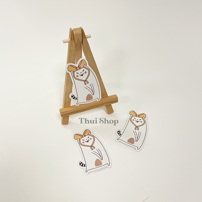 Frankie with a bow Sticker