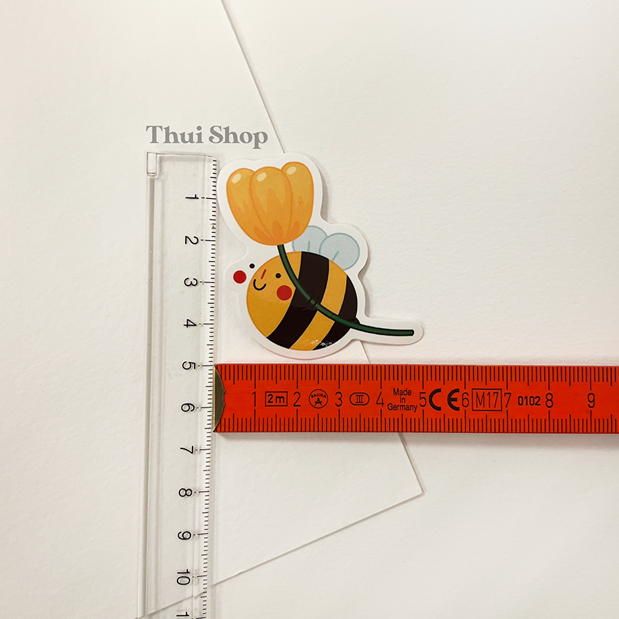 Bee with a tulip Sticker