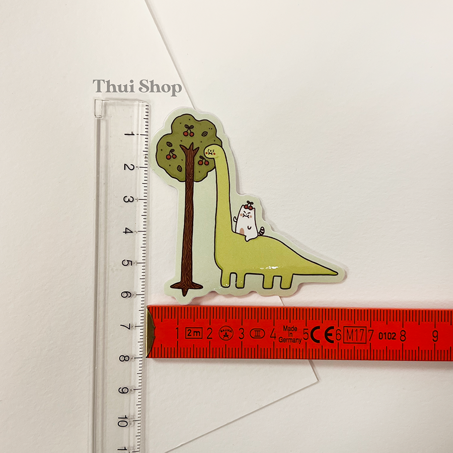 Frankie with dinosaur buddy Sticker