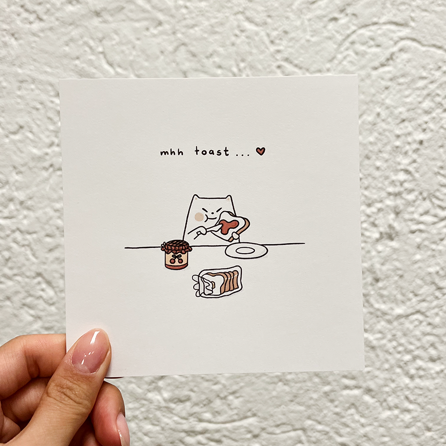 Frankie with toast Art Print