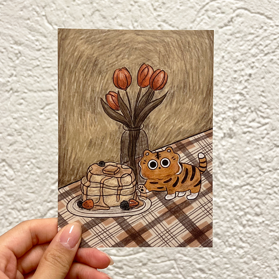 Pomelo with pancakes Art Print