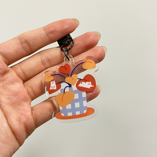Frankies on Plant Acrylic Keychain