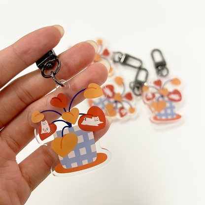 Frankies on Plant Acrylic Keychain