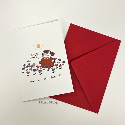 "Mom is the best" Frankie Greeting Card