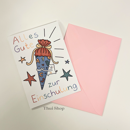 Einschulung Frankie Greeting Card