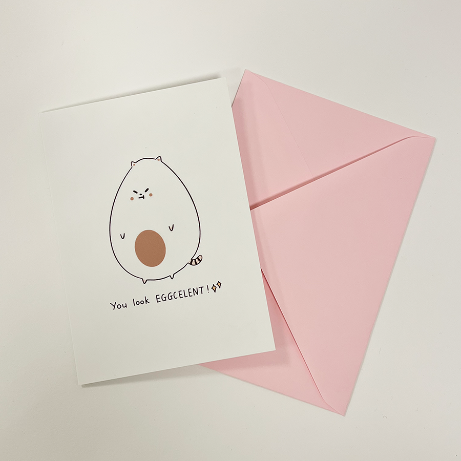 "You look Eggcelent" Frankie Greeting Card