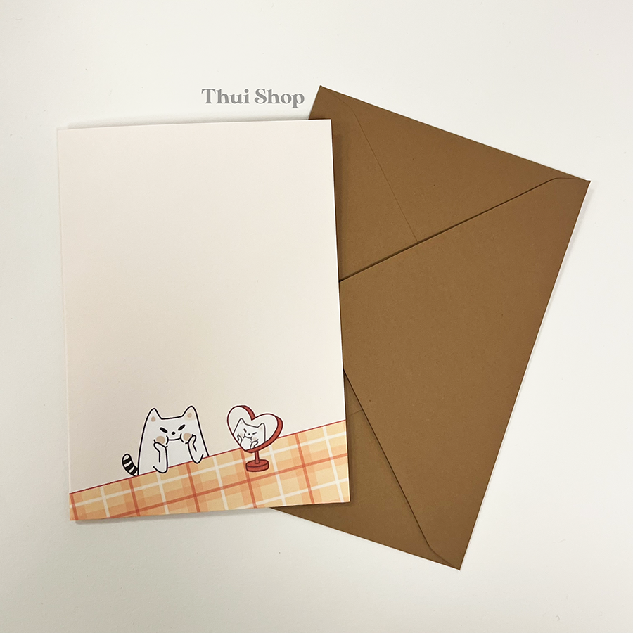 Frankie with a mirror Greeting Card