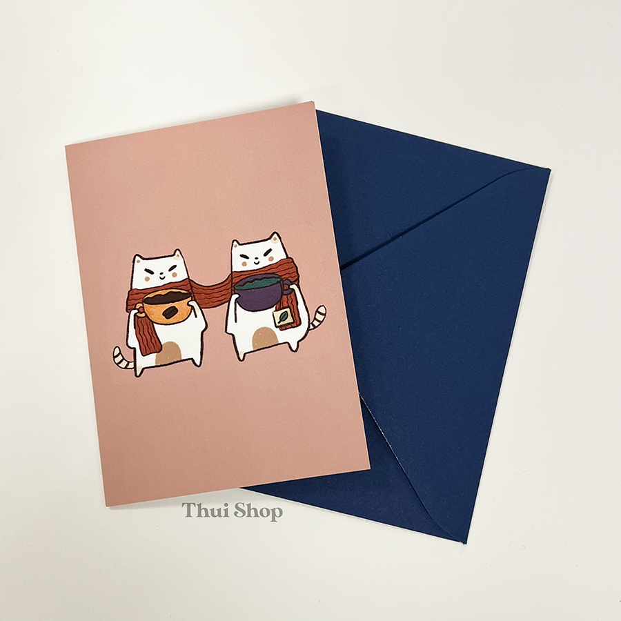 Tea & Coffee Frankie Greeting Card