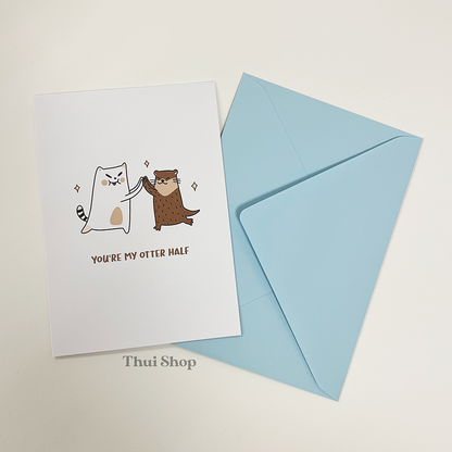 "You're my otter half" Frankie Greeting Card