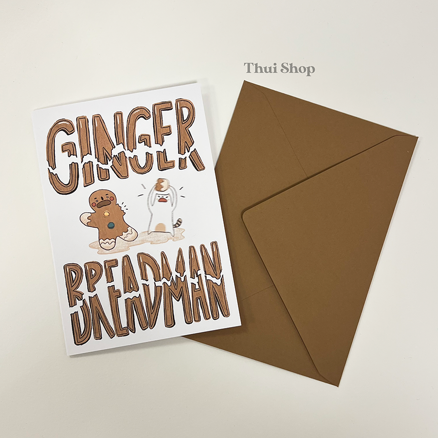 Gingerbreadman Christmas Frankie Greeting Card