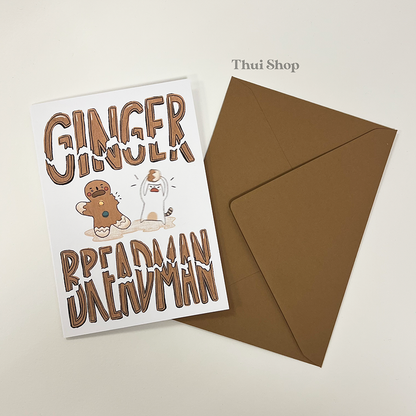 Gingerbreadman Christmas Frankie Greeting Card