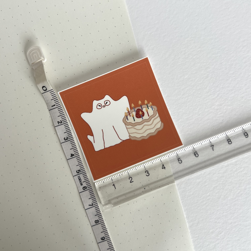 Frankie as Birthday Ghost Sticker