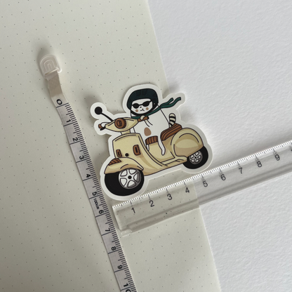 Frankie on Moped Sticker