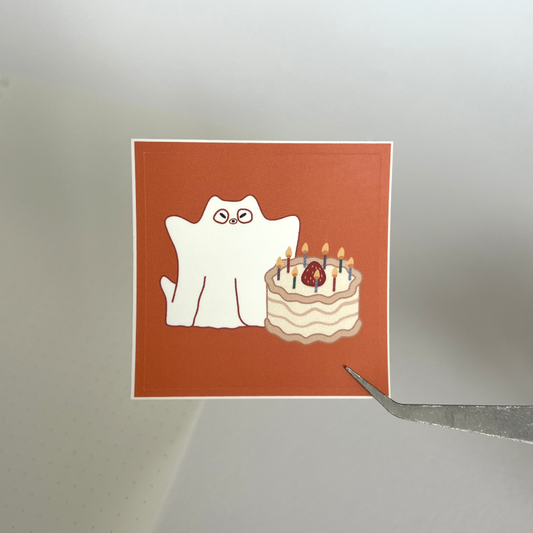 Frankie as Birthday Ghost Sticker