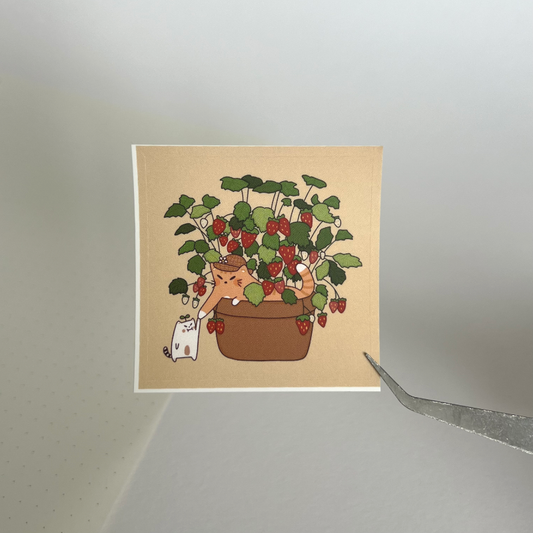 Frankie & Strawberry Cat Sticker