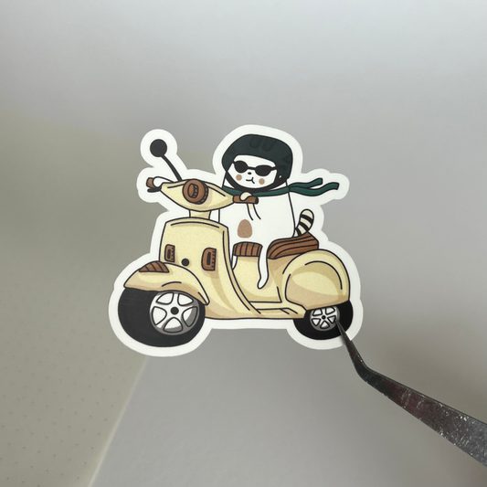 Frankie on Moped Sticker