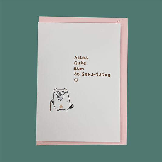 "Alles Gute zum 30. Geburtstag" Frankie Greeting Card