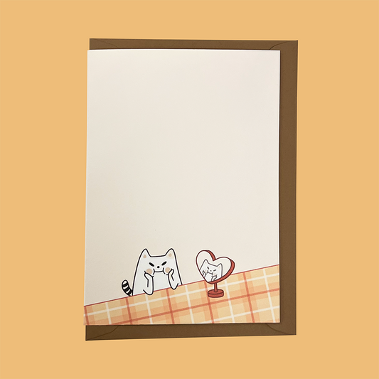 Frankie with a mirror Greeting Card