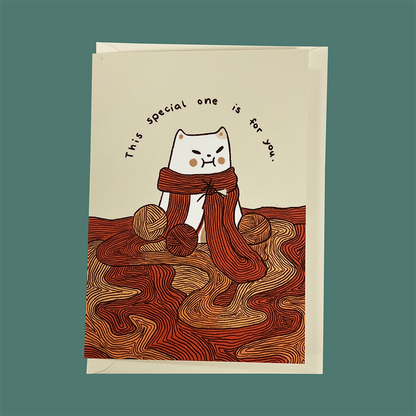 "This special one is for you" Knitting Frankie Greeting Card