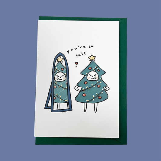 Frankie as a Christmas Tree Greeting Card