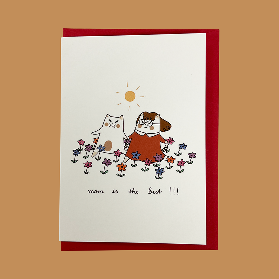 "Mom is the best" Frankie Greeting Card