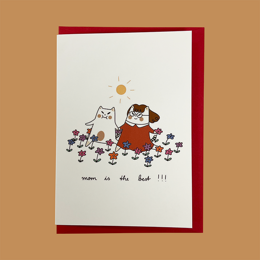 "Mom is the best" Frankie Greeting Card