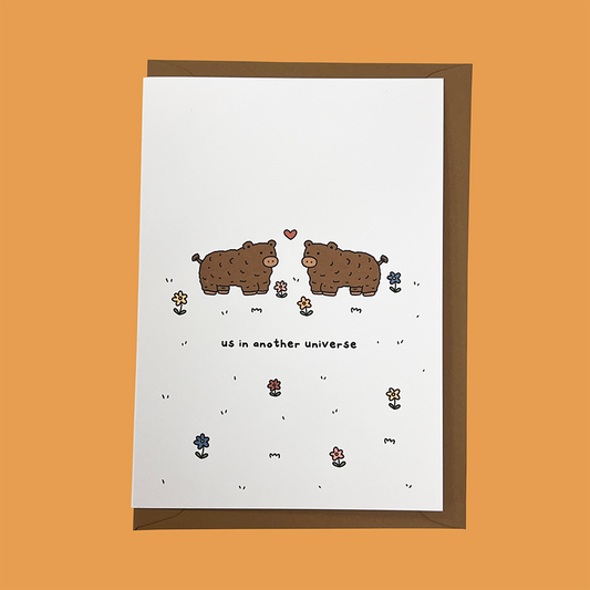 Cows "Us in another universe" Greeting Card