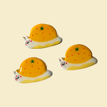 Orange Snail Pin