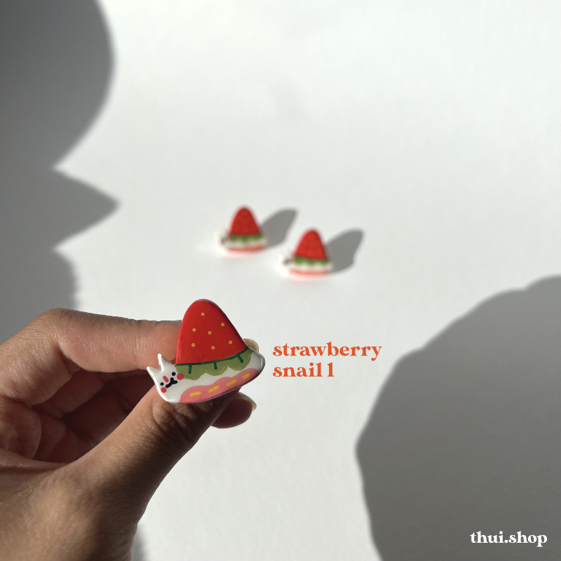 Strawberry Snail Pin