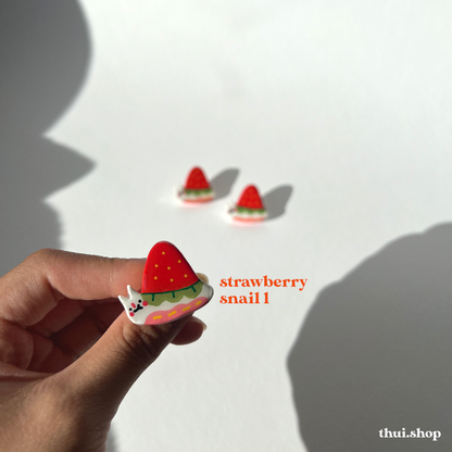 Strawberry Snail Pin