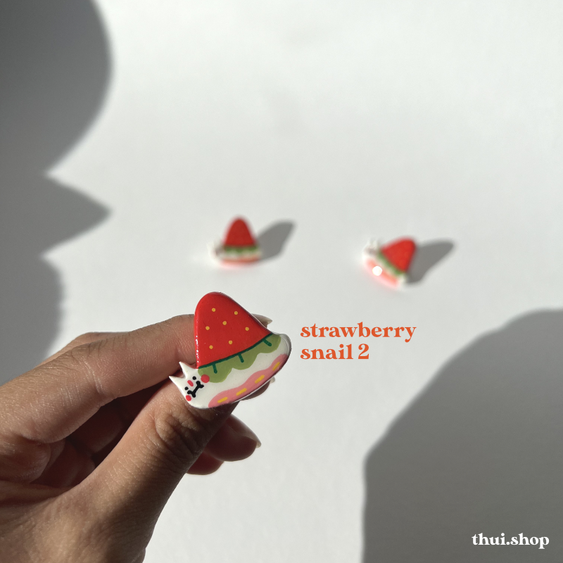 Strawberry Snail Pin
