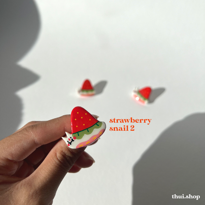 Strawberry Snail Pin