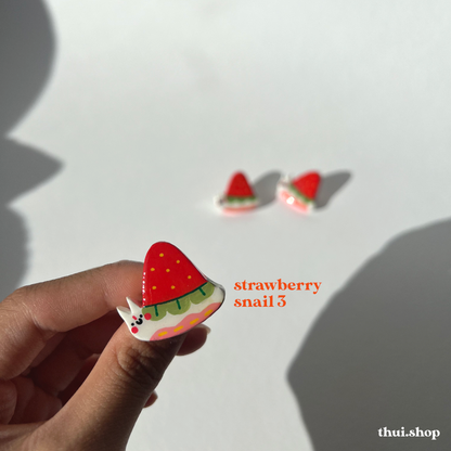 Strawberry Snail Pin
