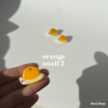 Orange Snail Pin