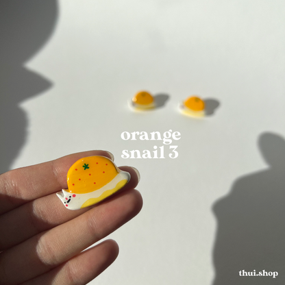 Orange Snail Pin