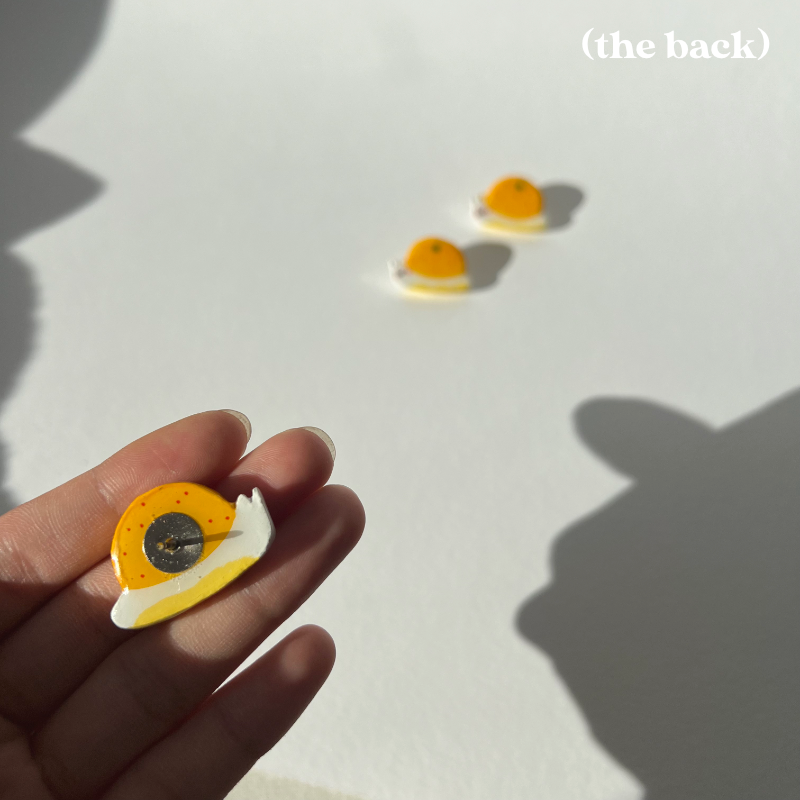 Orange Snail Pin