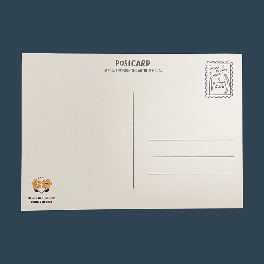 Stroll through the autumn woods Post Card