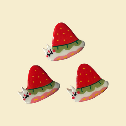 Strawberry Snail Pin